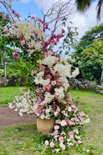 Load image into Gallery viewer, Blooming bougainvilleas wedding ceremony trees - Kualoa Ranch wedding 
Hawaii wedding Florist