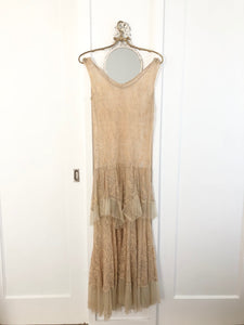 Ecru Needle Lace Vintage Dress- Rental