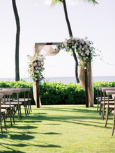 Load image into Gallery viewer, Brown wooden ceremony structure altar- oahu Hawaii wedding rentals