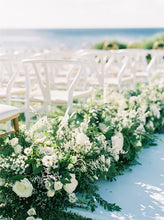 Load image into Gallery viewer, Oahu Hawaii ceremony aisle ground florals 
Hawaii ceremony altar with white  & creme flowers