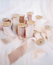 Load image into Gallery viewer, Silk ribbon in varied pastel colors to be added to any of our bridal bouquets