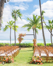 Load image into Gallery viewer, Brown wooden ceremony altar structure - oahu Hawaii wedding rentals .