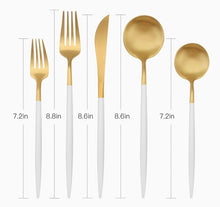 Load image into Gallery viewer, White dipped gold flatware -Rental