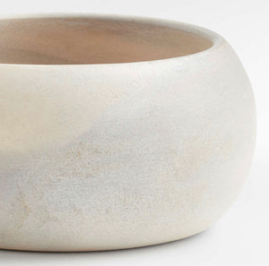 Wooden White Bowl Vase - Rentals