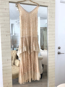 Ecru Needle Lace Vintage Dress- Rental