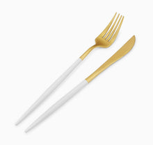 Load image into Gallery viewer, White dipped gold flatware -Rental